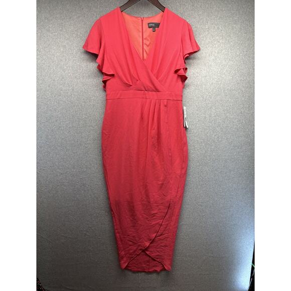 Donna Ricco Womens Tulip-Hem Dress Coral Pink Size 8 NWT - Picture 1 of 13